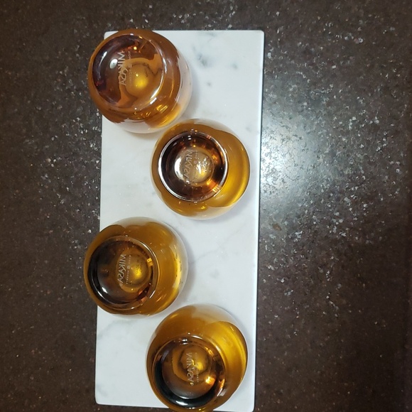 4 Mikasa Amber Solaris Wave Tealight or Votive Candle Holders.  Price is firm. - Picture 4 of 6